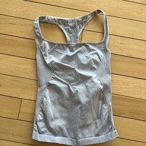 Free People Gray Racerback Tank Top